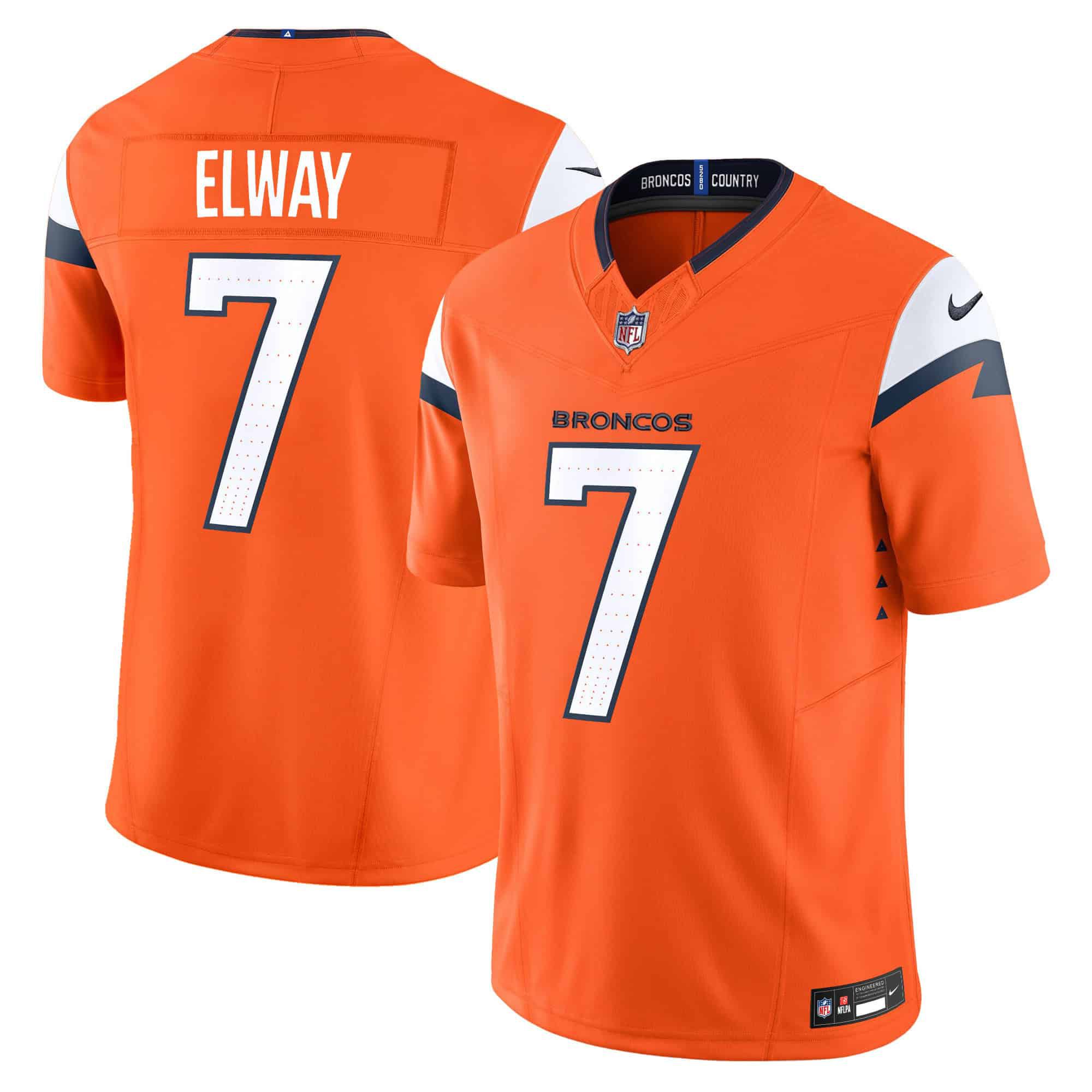 Men Denver Broncos 7 Elway Orange 2024 Nike Vapor Limited NFL Jersey